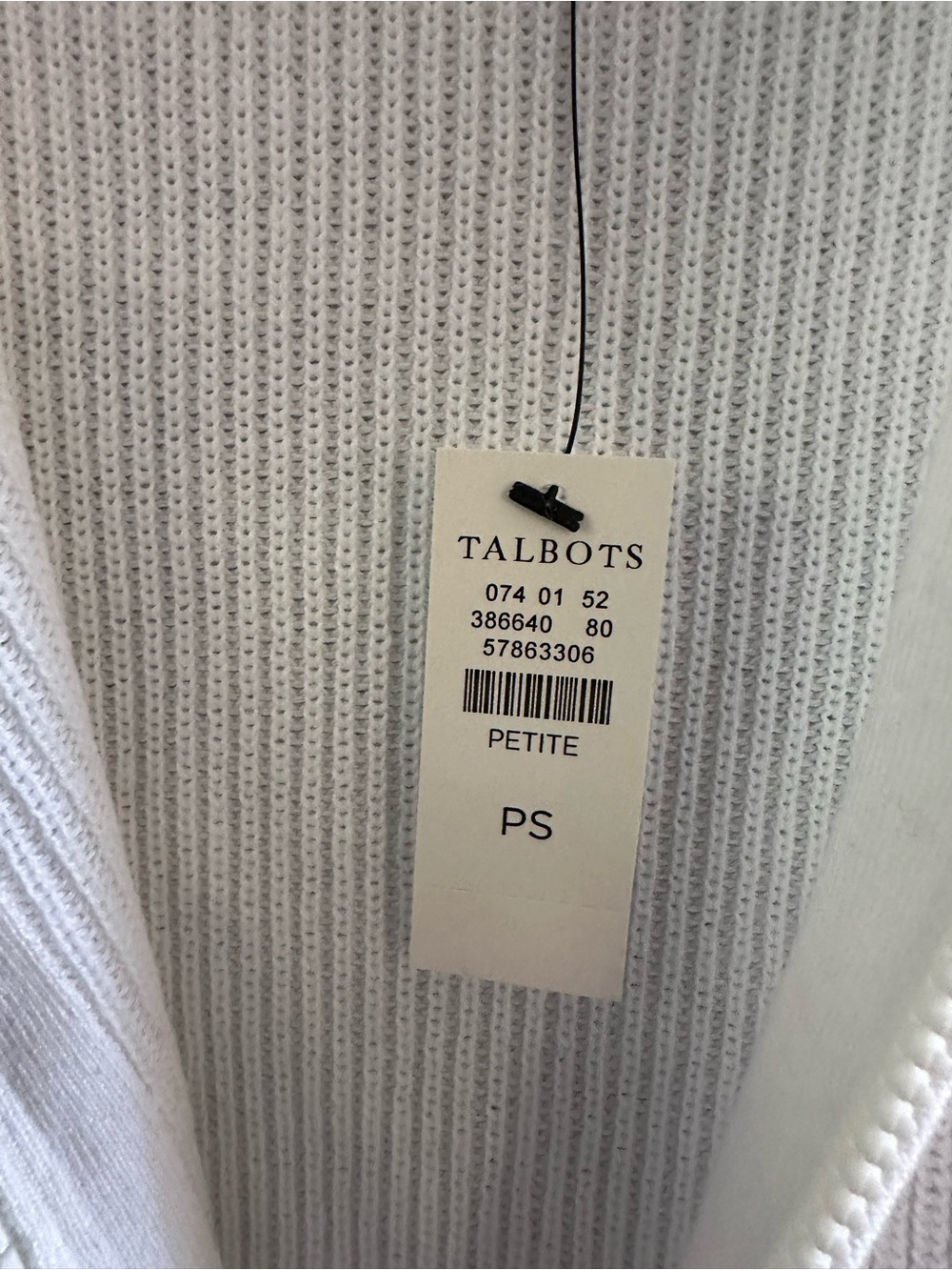 NWT T by Talbots Coolmax Travel Sweater White‎ Full Zip Jacket Petite Small - Picture 5 of 14